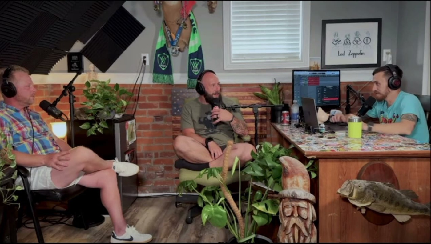 A conversation around the microphones in The Days Grimm studio